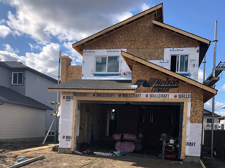 Home under construction in the Peace Country